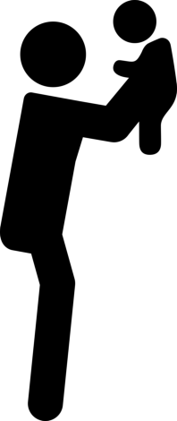 Man Rising His Baby From Side View Line Art Svg Vector, Free Vectors File